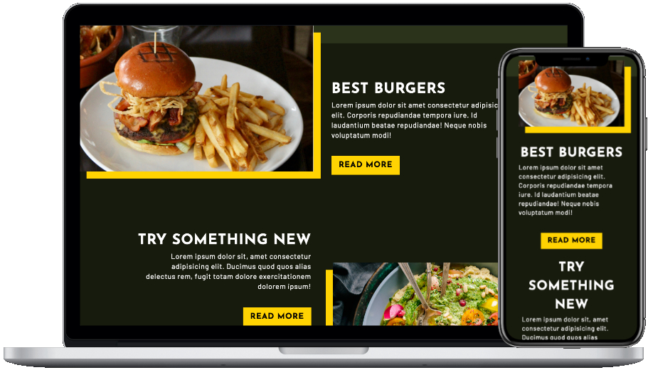 mockup image showing laptop and mobile phone showing the website design